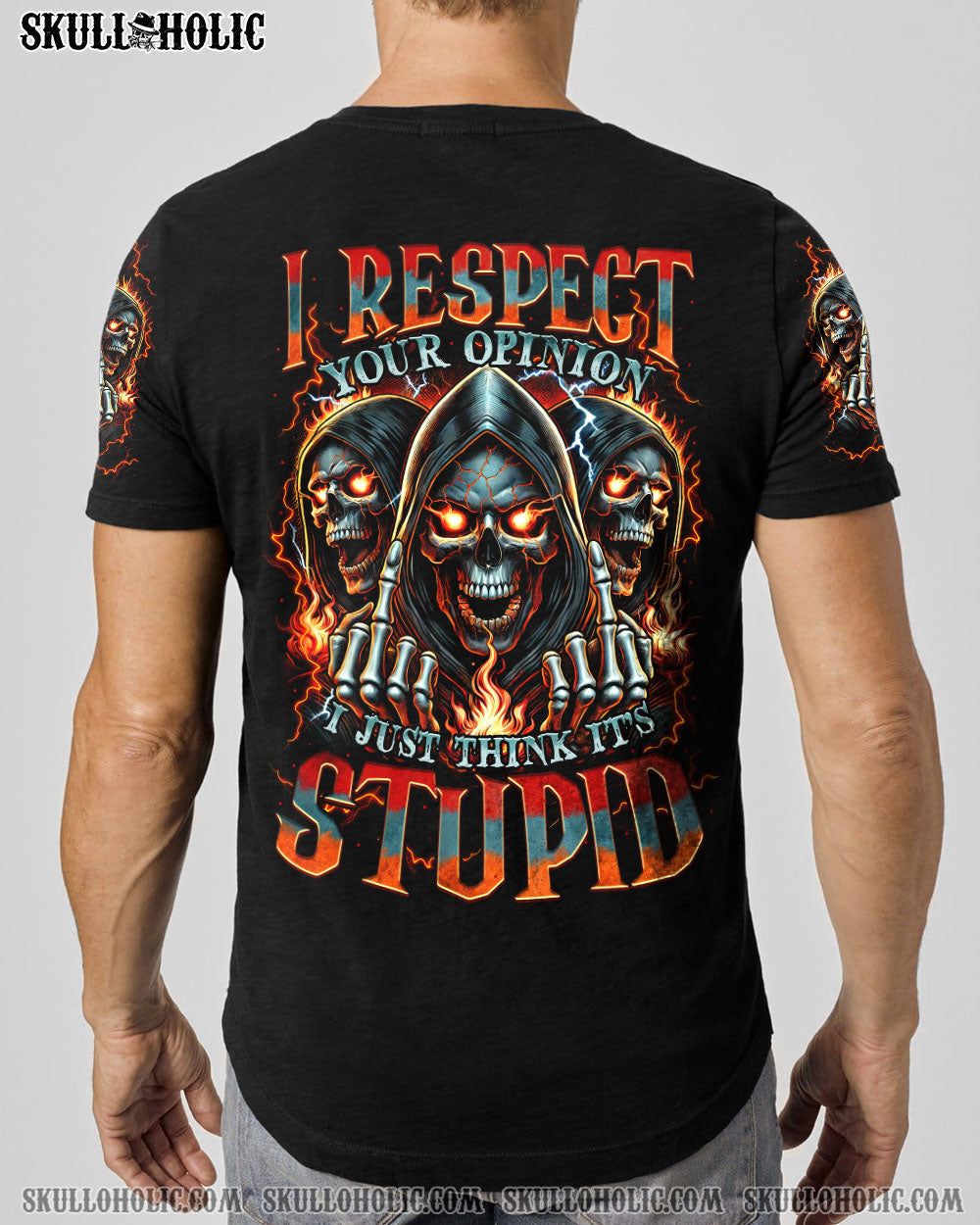 BLISSCORNERS I RESPECT YOUR OPINION SKULL ALL OVER PRINT