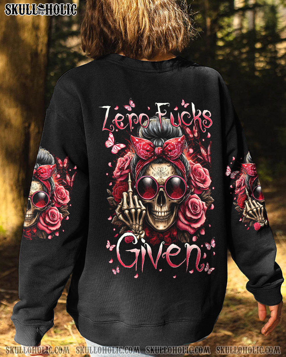 BLISSCORNERS HELLO DARKNESS MY OLD FRIEND MESSY BUN SKULL ALL OVER PRINT