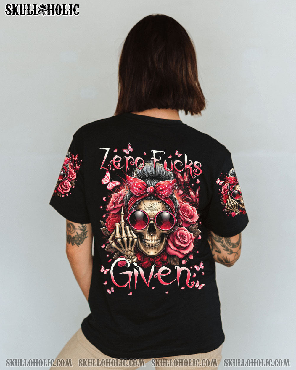 BLISSCORNERS HELLO DARKNESS MY OLD FRIEND MESSY BUN SKULL ALL OVER PRINT