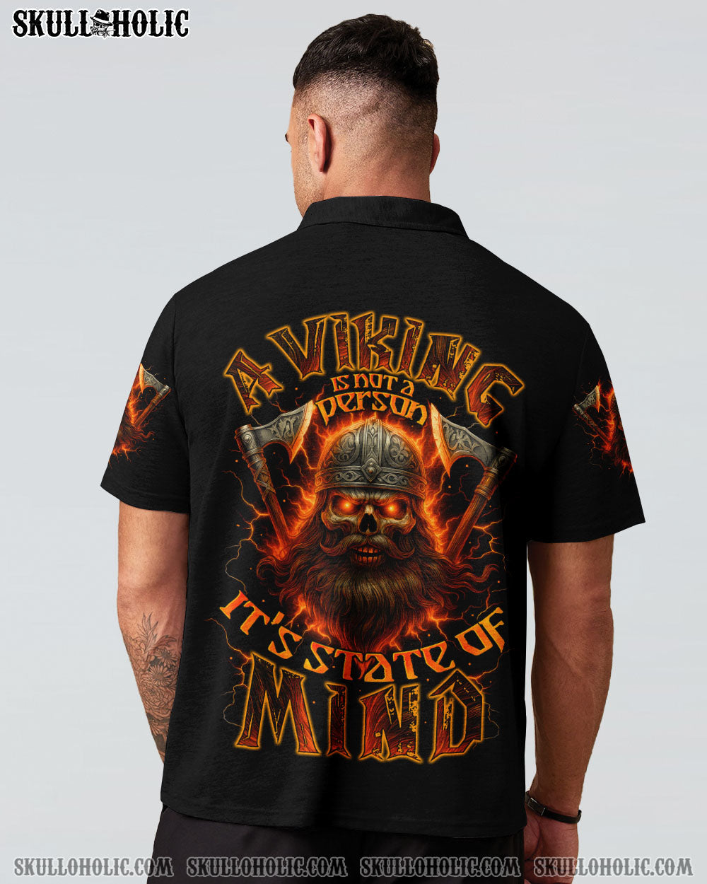 BLISSCORNERS IT'S A STATE OF MIND VIKING SKULL ALL OVER PRINT
