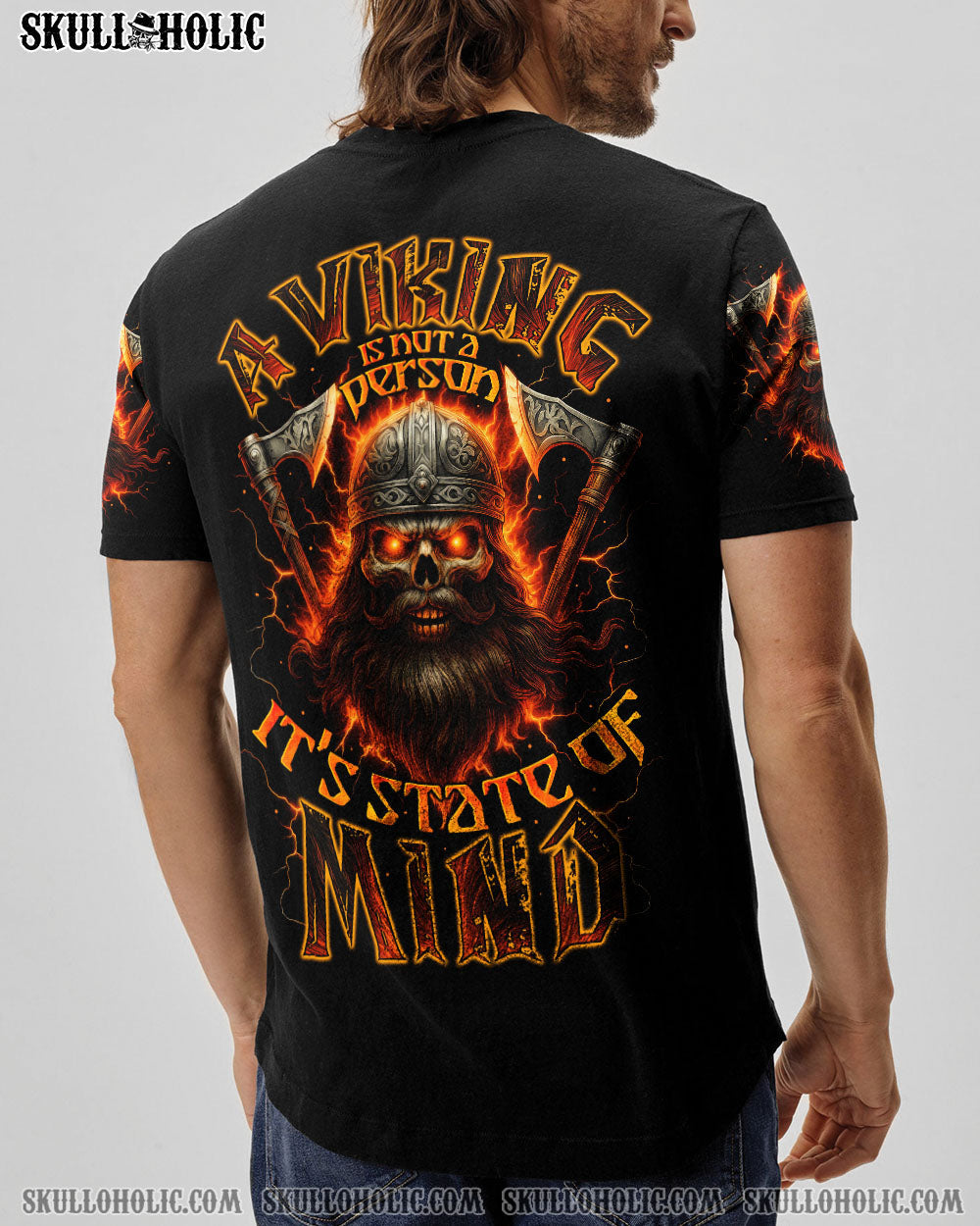 BLISSCORNERS IT'S A STATE OF MIND VIKING SKULL ALL OVER PRINT