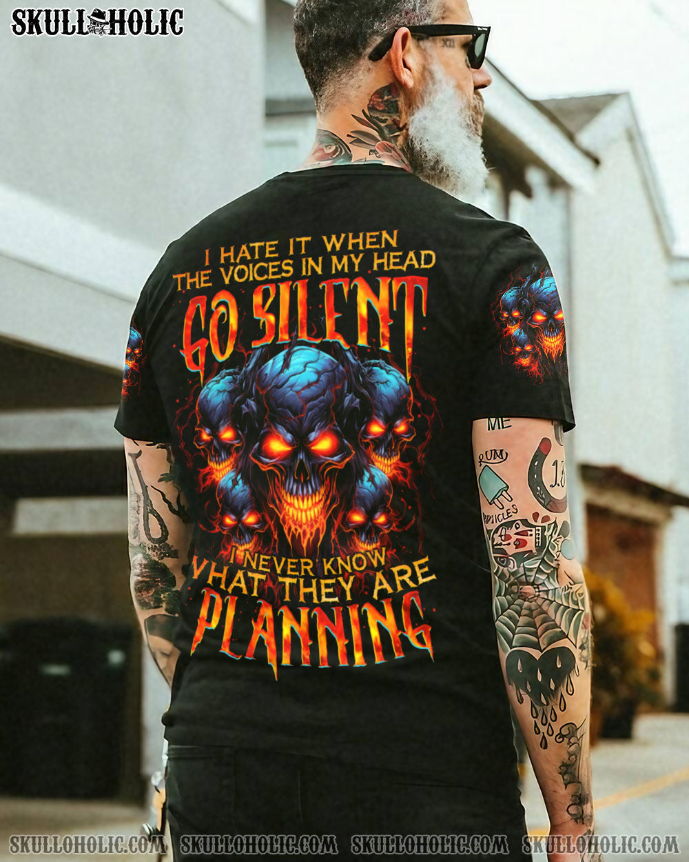 BLISSCORNERS WHEN THE VOICES IN MY HEAD GO SILENT SKULLS ALL OVER PRINT