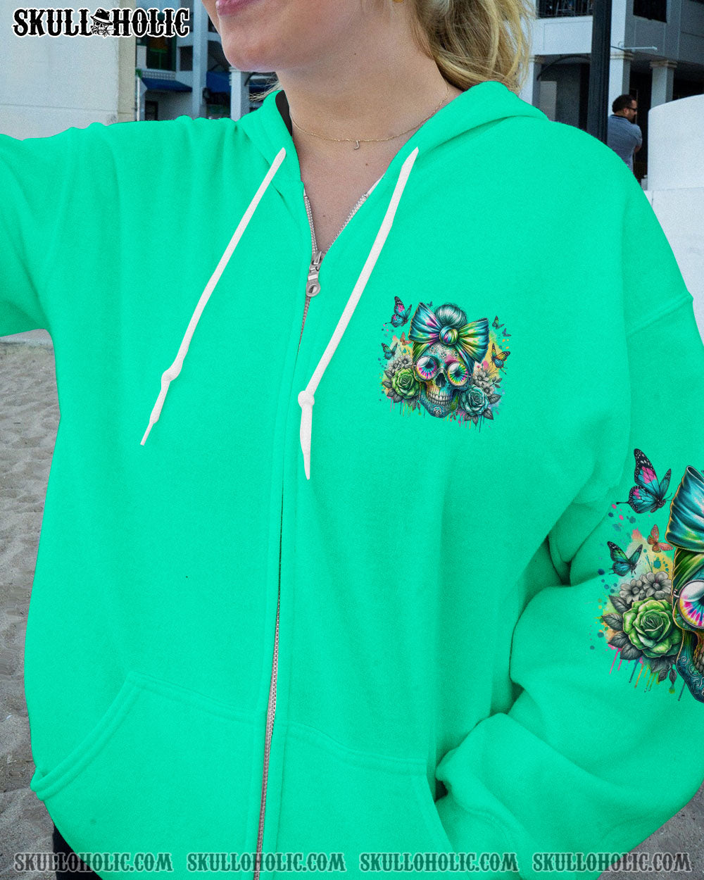 BLISSCORNERS BEFORE YOU DO ME WRONG MESSY BUN SKULL ALL OVER PRINT