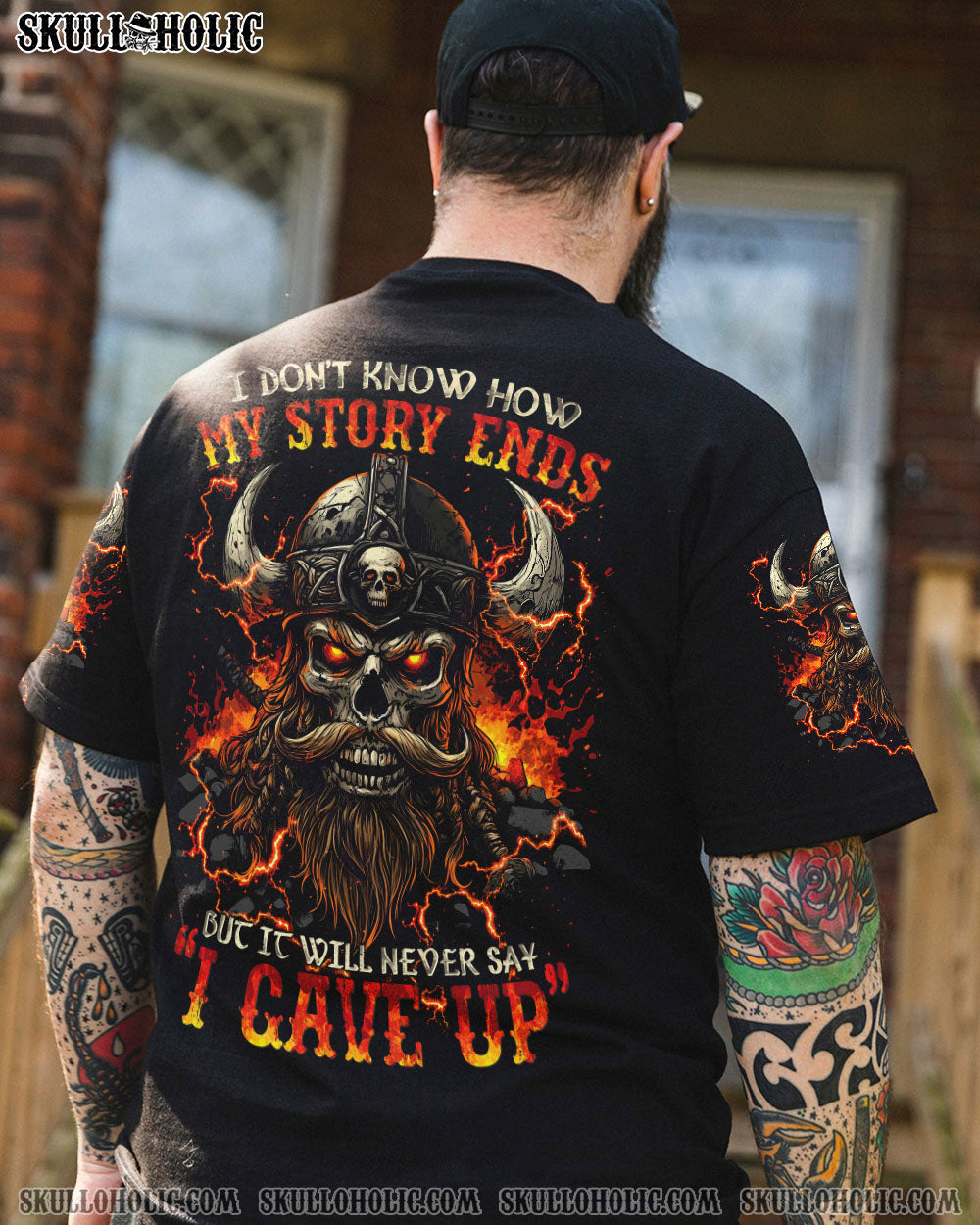 BLISSCORNERS I DON'T KNOW HOW MY STORY ENDS VIKING SKULL ALL OVER PRINT