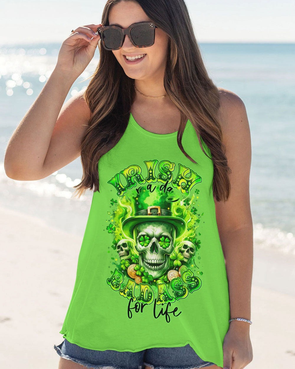 BLISSCORNERS IRISH FOR A DAY SKULL PATRICK'S DAY ALL OVER PRINT