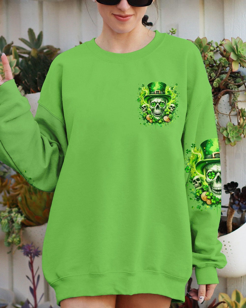 BLISSCORNERS IRISH FOR A DAY SKULL PATRICK'S DAY ALL OVER PRINT