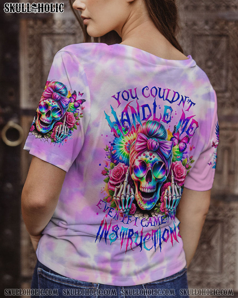 BLISSCORNERS YOU COULDN'T HANDLE ME MESSY BUN WINGS ALL OVER PRINT
