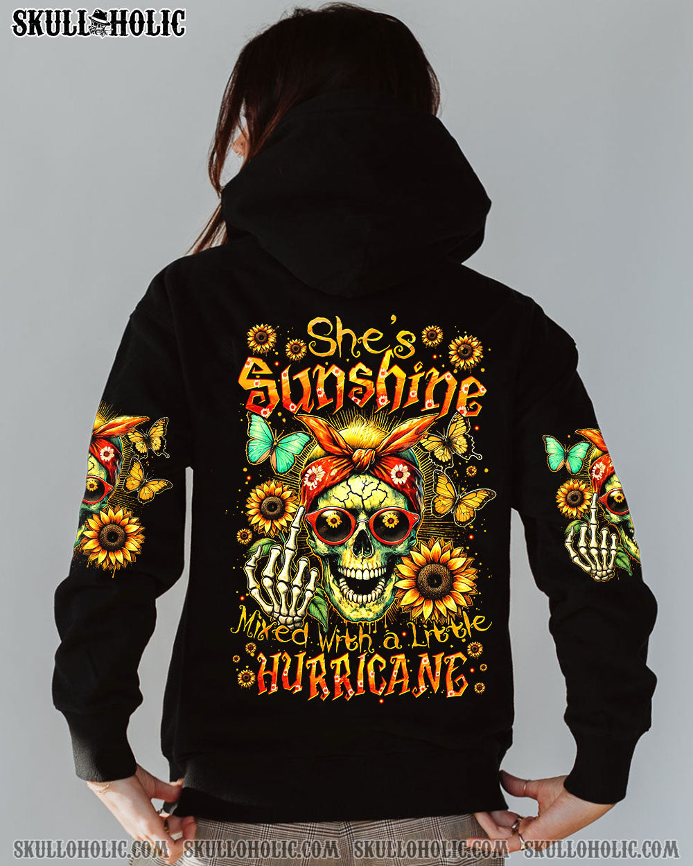 BLISSCORNERS IT'S GOING TO BE ONE OF THOSE DAYS MESSY BUN SKULL ALL OVER PRINT