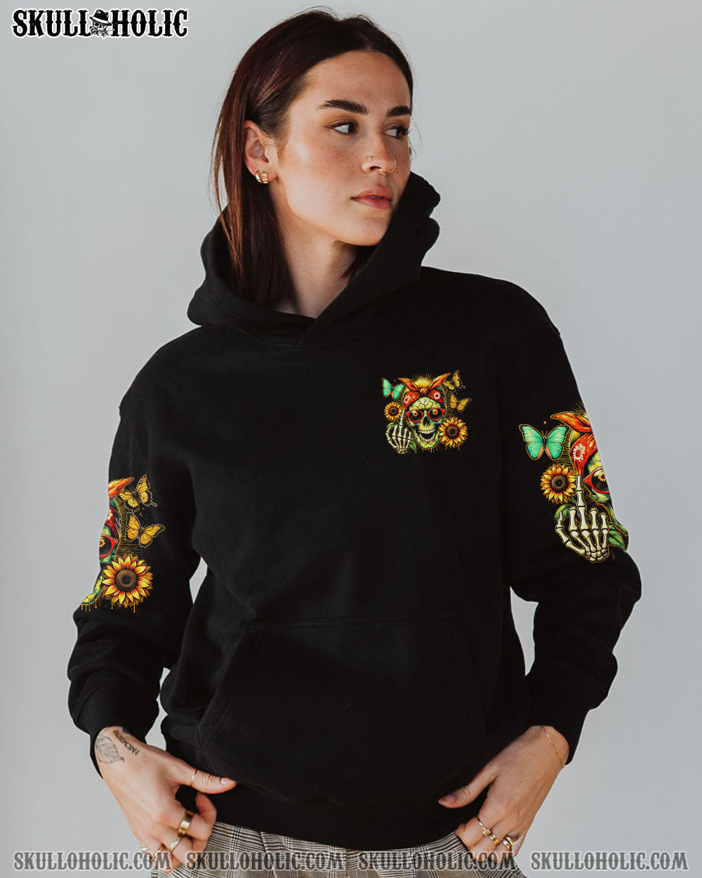 BLISSCORNERS IT'S GOING TO BE ONE OF THOSE DAYS MESSY BUN SKULL ALL OVER PRINT