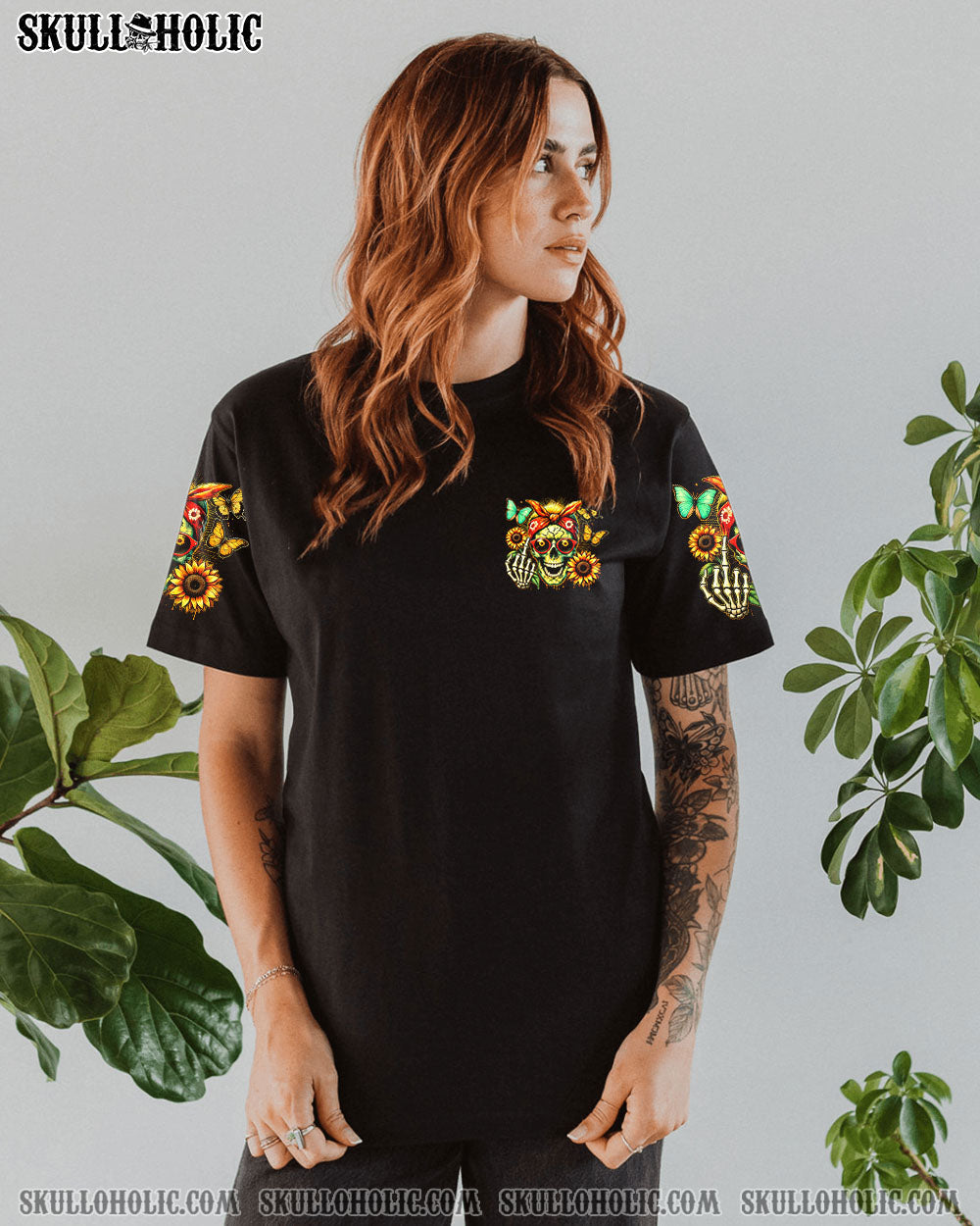 BLISSCORNERS IT'S GOING TO BE ONE OF THOSE DAYS MESSY BUN SKULL ALL OVER PRINT