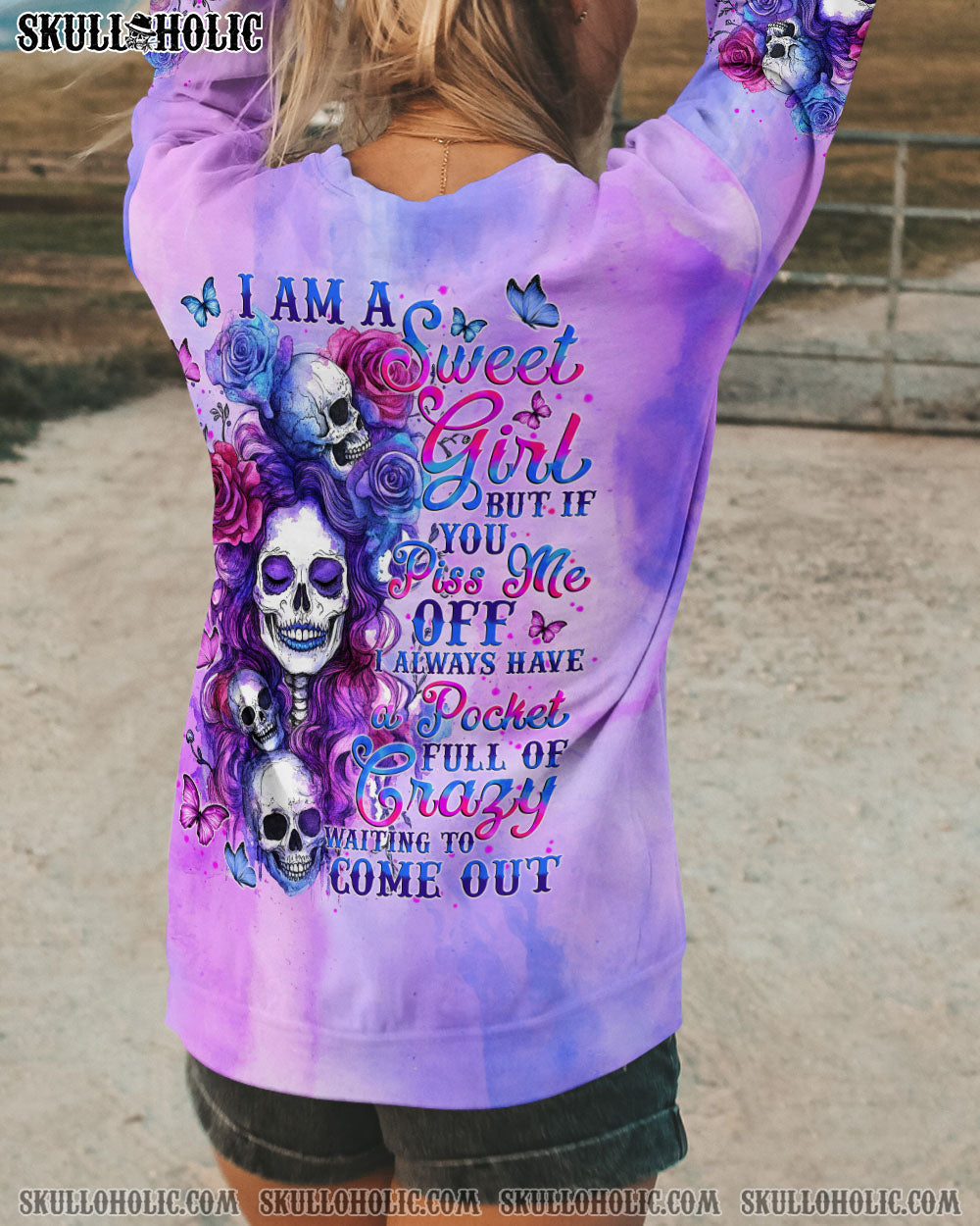 BLISSCORNERS I AM A SWEET GIRL SKULL ALL OVER PRINT
