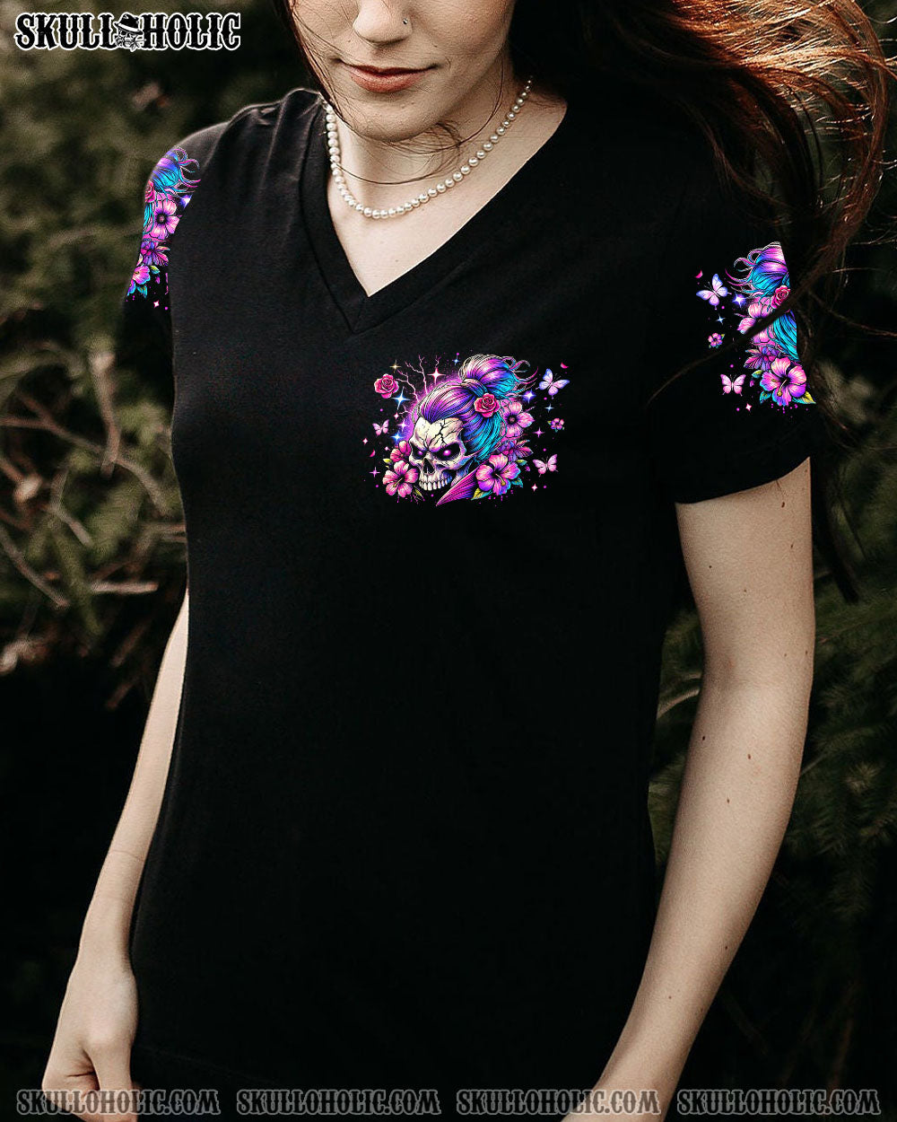 BLISSCORNERS DON'T LIKE ME YOUR PROBLEM MESSY BUN SKULL TIE DYE ALL OVER PRINT -  TLTW2002251
