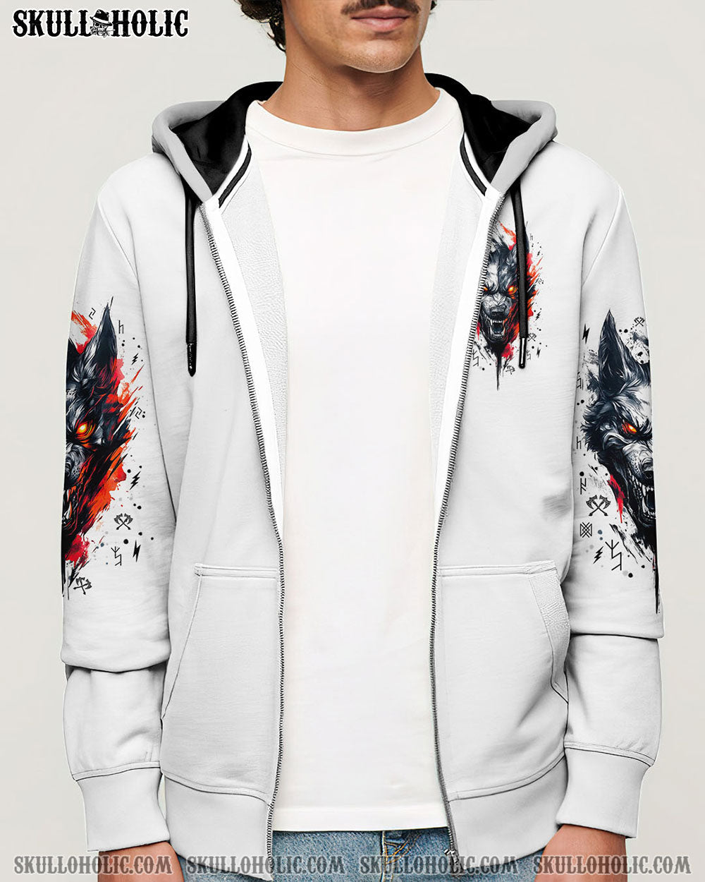 BLISSCORNERS BETTER TO BE A WOLF OF ODIN THAN A LAMB OF GOD VIKING SKULL ALL OVER PRINT