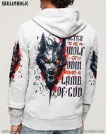 BLISSCORNERS BETTER TO BE A WOLF OF ODIN THAN A LAMB OF GOD VIKING SKULL ALL OVER PRINT