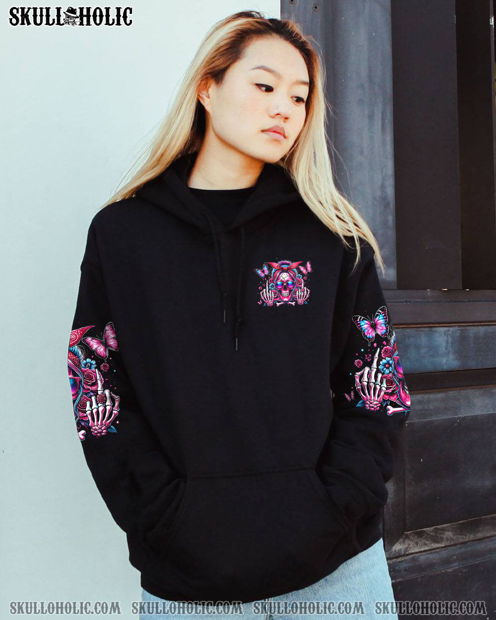 BLISSCORNERS I HAVE THE DEVIL IN MY BLOOD MESSY BUN ALL OVER PRINT