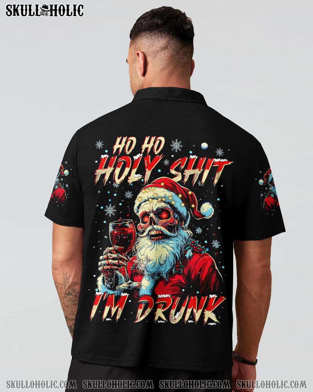 BLISSCORNERS HO HO HO I'M DRUNK SKULL CHRISTMAS ALL OVER PRINT