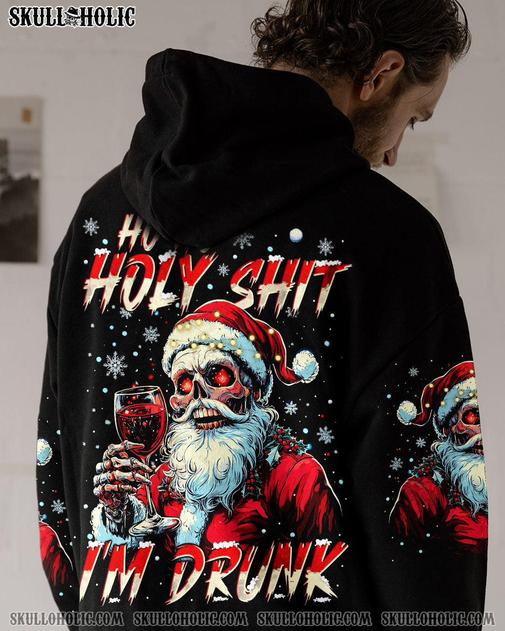 BLISSCORNERS HO HO HO I'M DRUNK SKULL CHRISTMAS ALL OVER PRINT