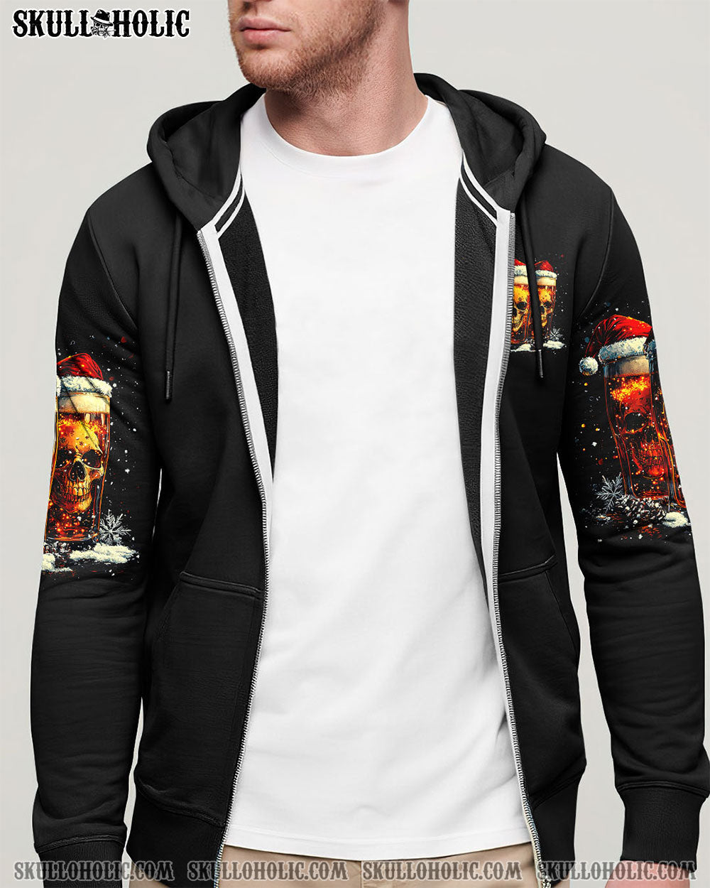 BLISSCORNERS DRINK DRANK DRUNK SKULL CHRISTMAS ALL OVER PRINT