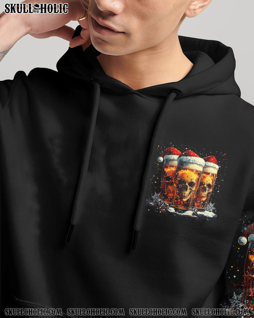 BLISSCORNERS DRINK DRANK DRUNK SKULL CHRISTMAS ALL OVER PRINT