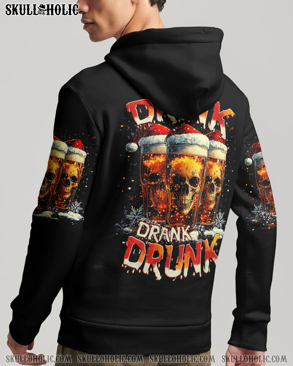 BLISSCORNERS DRINK DRANK DRUNK SKULL CHRISTMAS ALL OVER PRINT