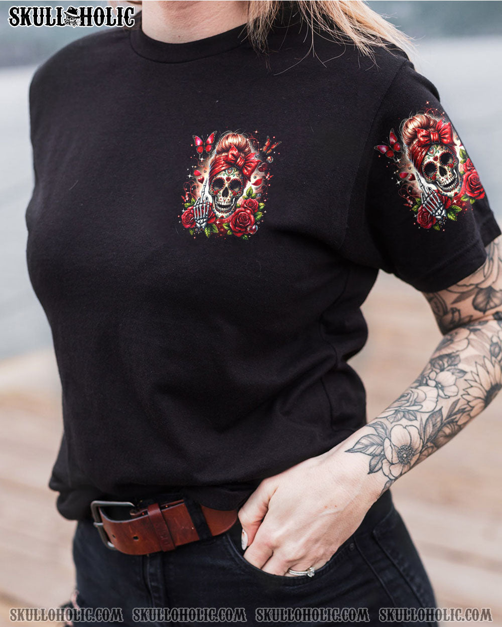 BLISSCORNERS THE GOOD GIRL IN ME MESSY BUN ALL OVER PRINT