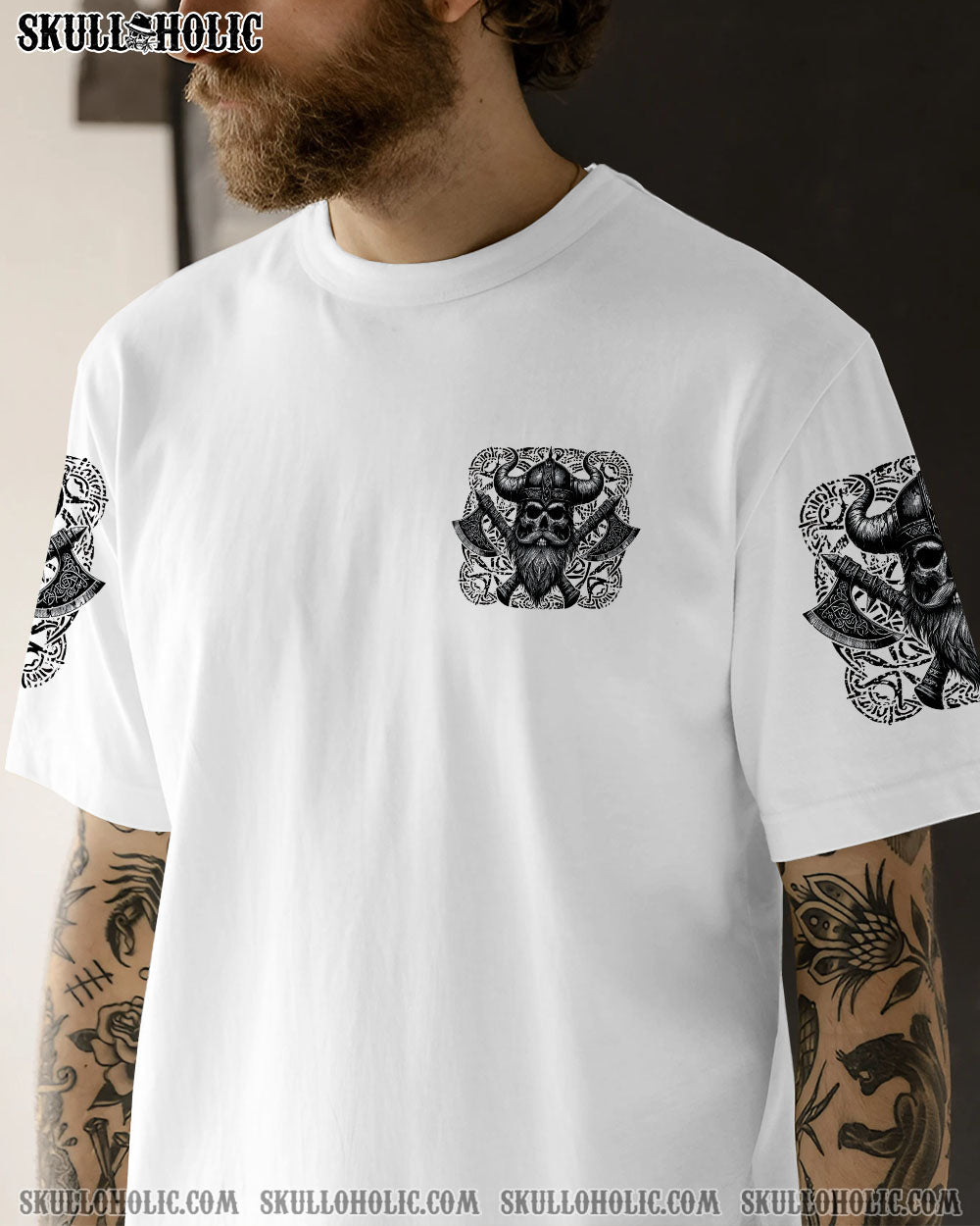 BLISSCORNERS I AM NOT AFRAID OF YOU VIKING SKULL ALL OVER PRINT