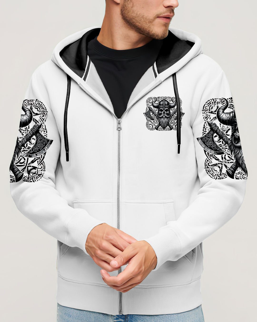 BLISSCORNERS I AM NOT AFRAID OF YOU VIKING SKULL ALL OVER PRINT