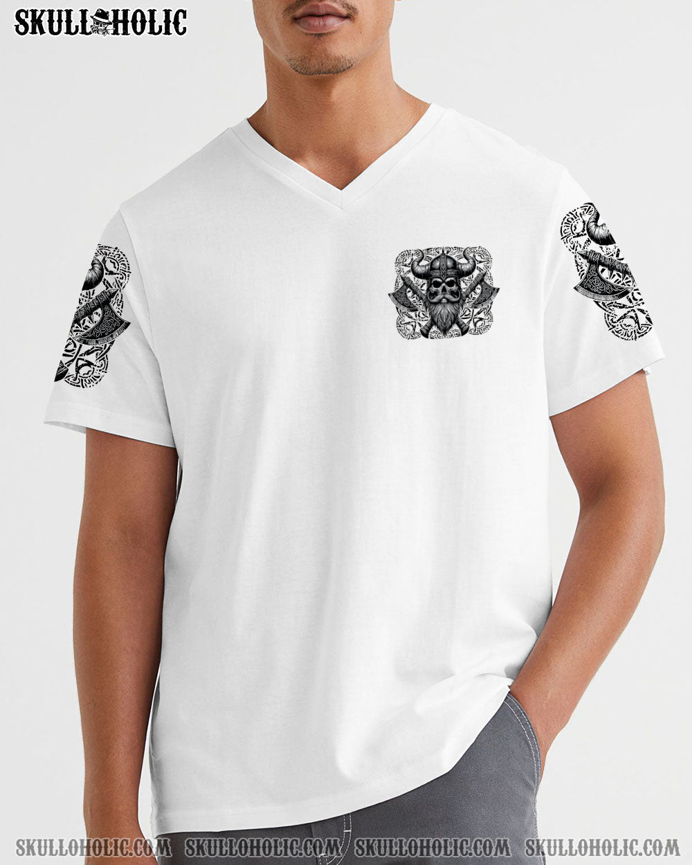 BLISSCORNERS I AM NOT AFRAID OF YOU VIKING SKULL ALL OVER PRINT