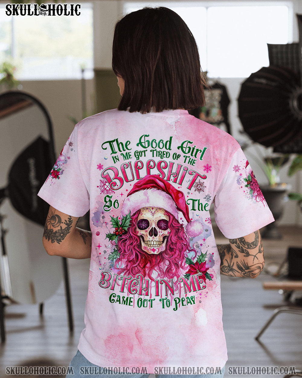 BLISSCORNERS THE GOOD GIRL IN ME CHRISTMAS ALL OVER PRINT