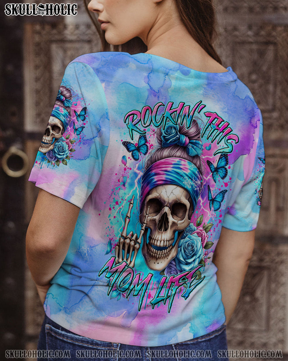 BLISSCORNERS MY GIVE A F IS BROKEN MESSY BUN ROSE ALL OVER PRINT