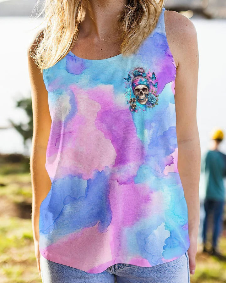BLISSCORNERS ROCKING THIS MOM LIFE MESSY BUN SKULL ALL OVER PRINT