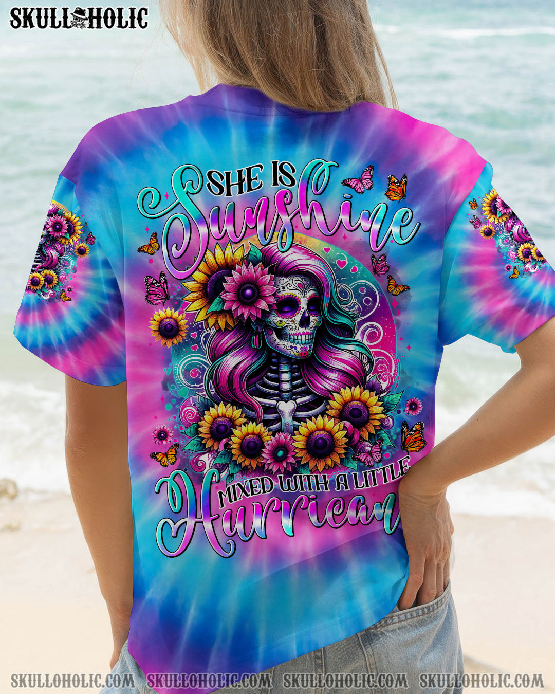 BLISSCORNERS SHE IS SUNSHINE MIXED WITH A LITTLE HURRICANE TIE DYE ALL OVER PRINT