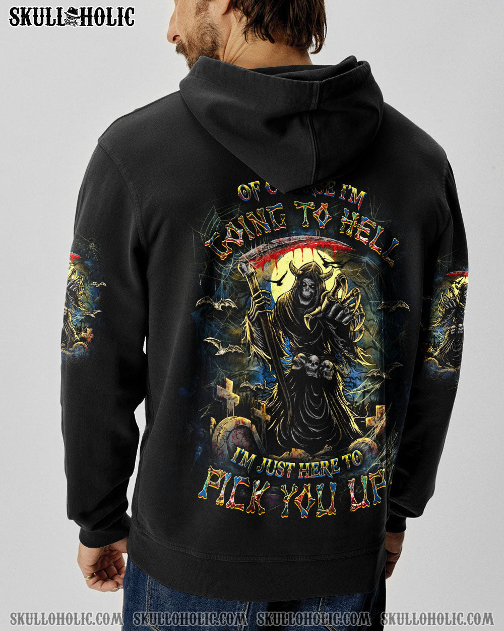 BLISSCORNERS OF COURSE I'M GOING TO HELL SKULL ALL OVER PRINT