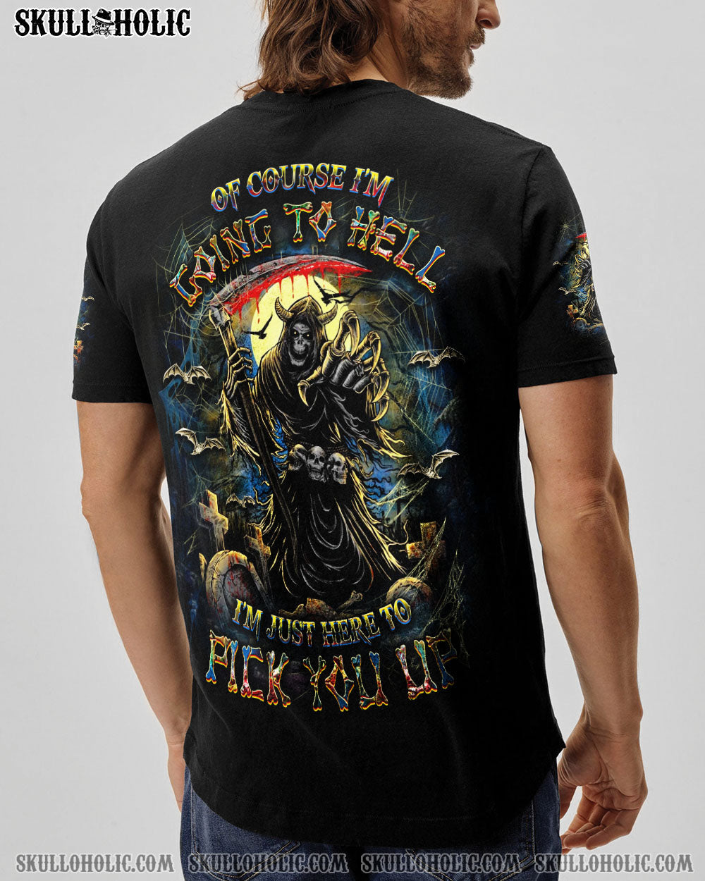 BLISSCORNERS OF COURSE I'M GOING TO HELL SKULL ALL OVER PRINT