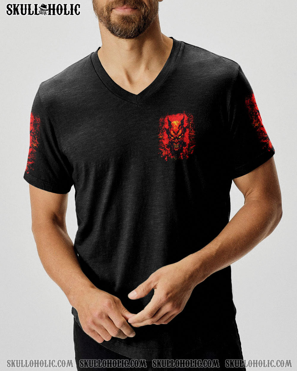 BLISSCORNERS I'M NEVER ALONE SKULL DEMON ALL OVER PRINT