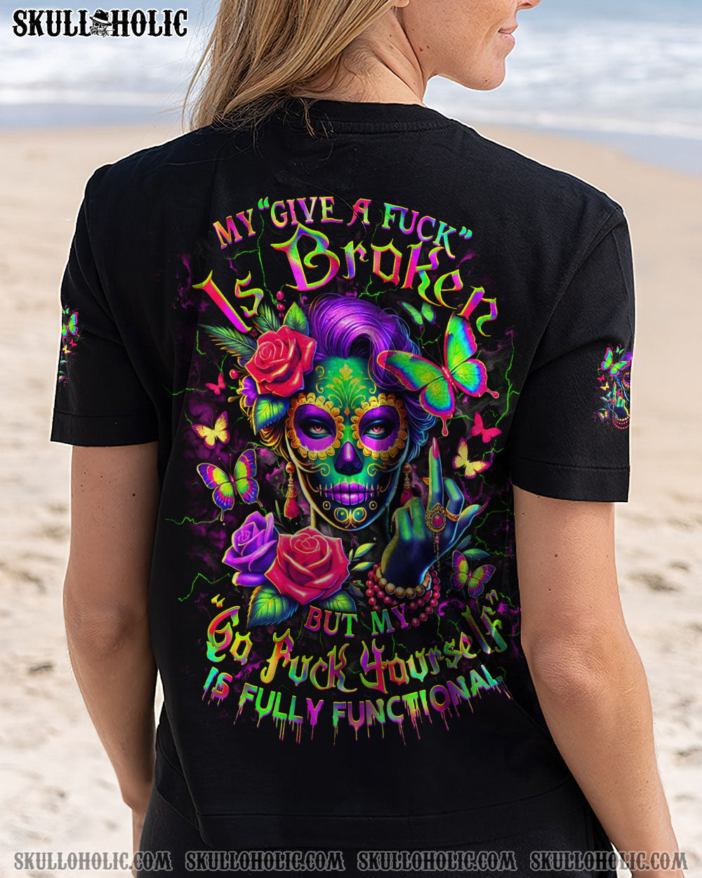 BLISSCORNERS MY GIVE A F IS BROKEN MARDI GRAS ALL OVER PRINT