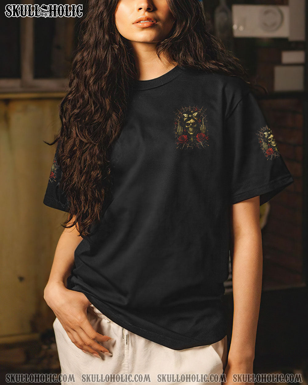 BLISSCORNERS I'M A GOOD PERSON SKULL MESSY BUN ALL OVER PRINT