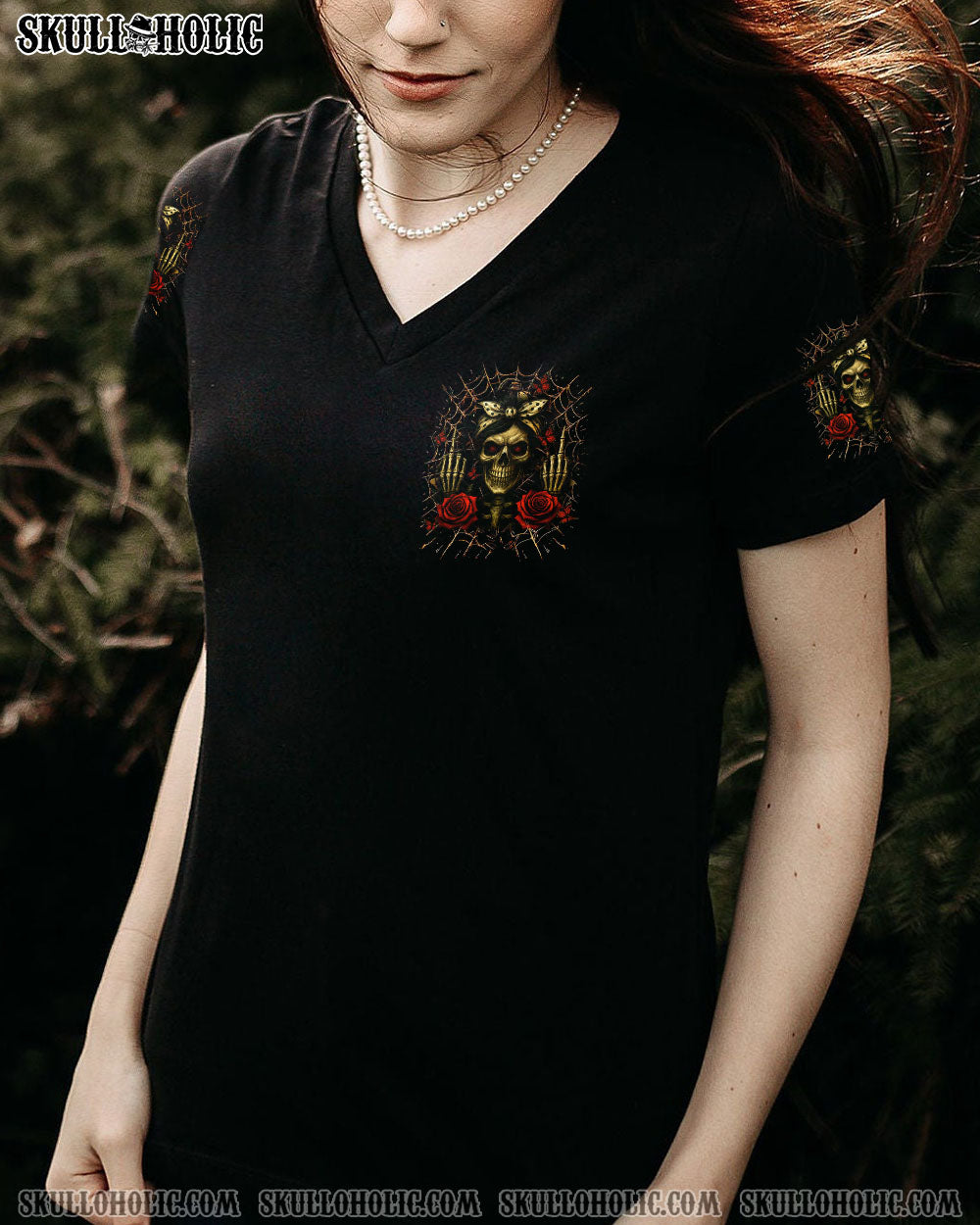 BLISSCORNERS I'M A GOOD PERSON SKULL MESSY BUN ALL OVER PRINT