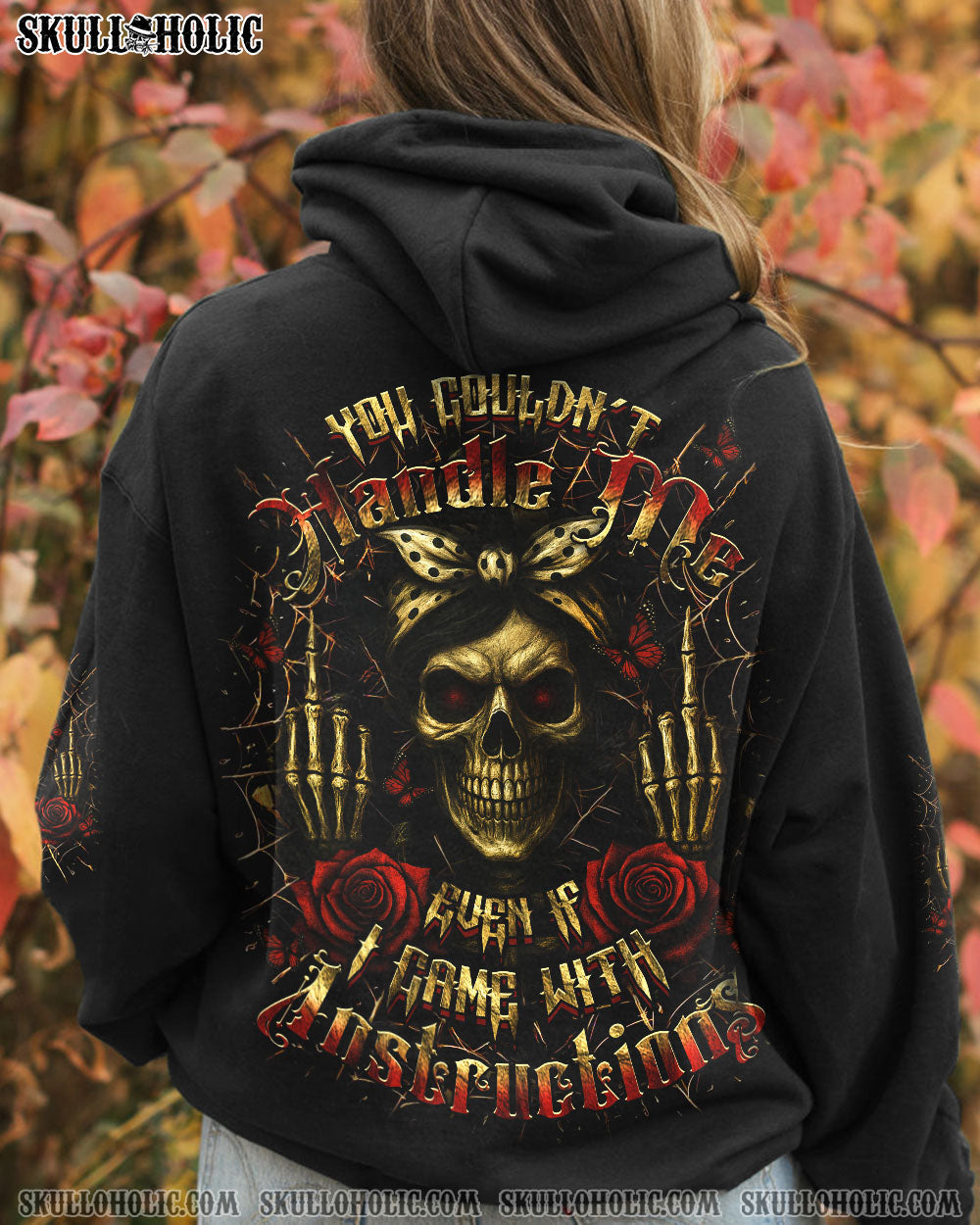 BLISSCORNERS I'M A GOOD PERSON SKULL MESSY BUN ALL OVER PRINT