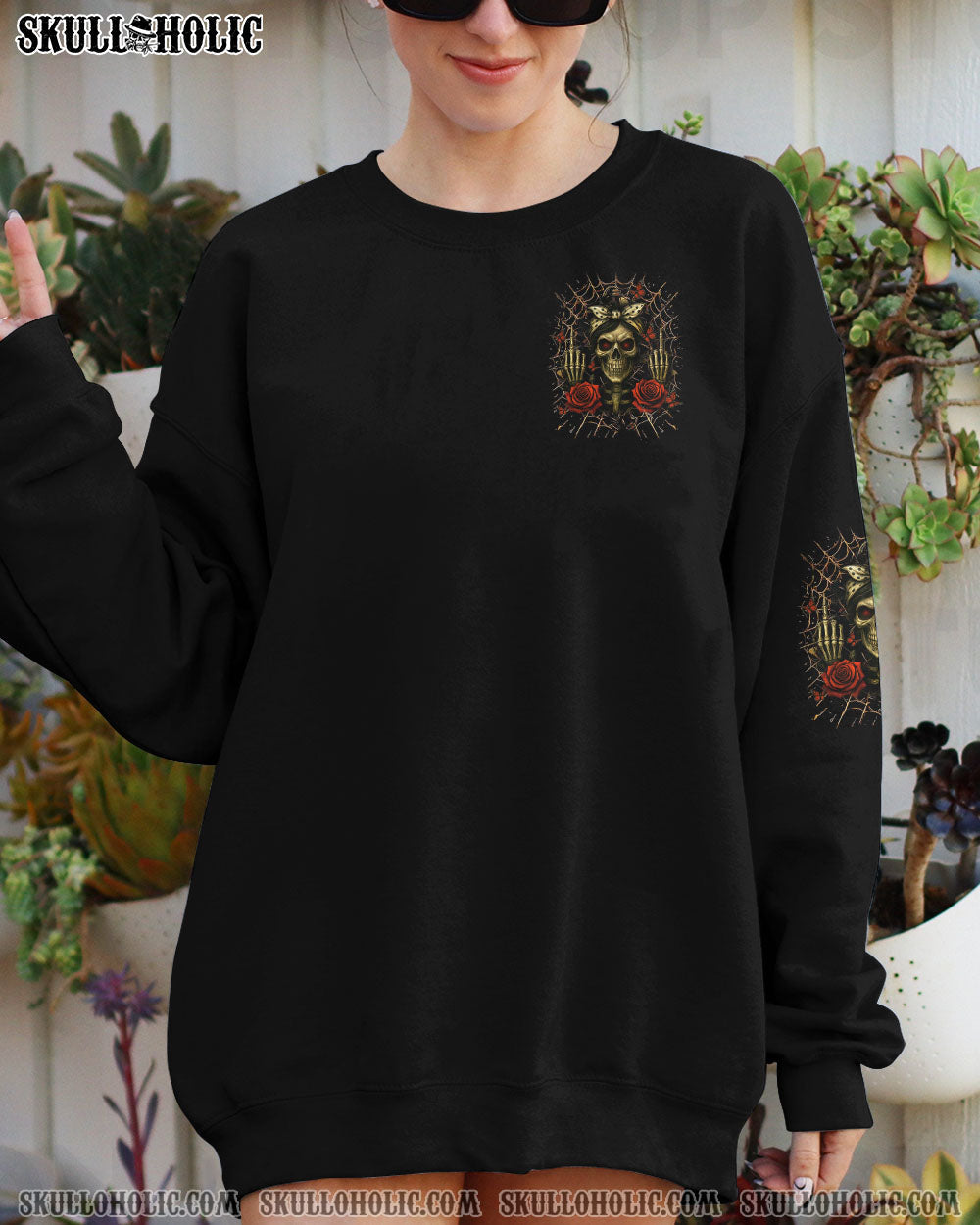 BLISSCORNERS I'M A GOOD PERSON SKULL MESSY BUN ALL OVER PRINT