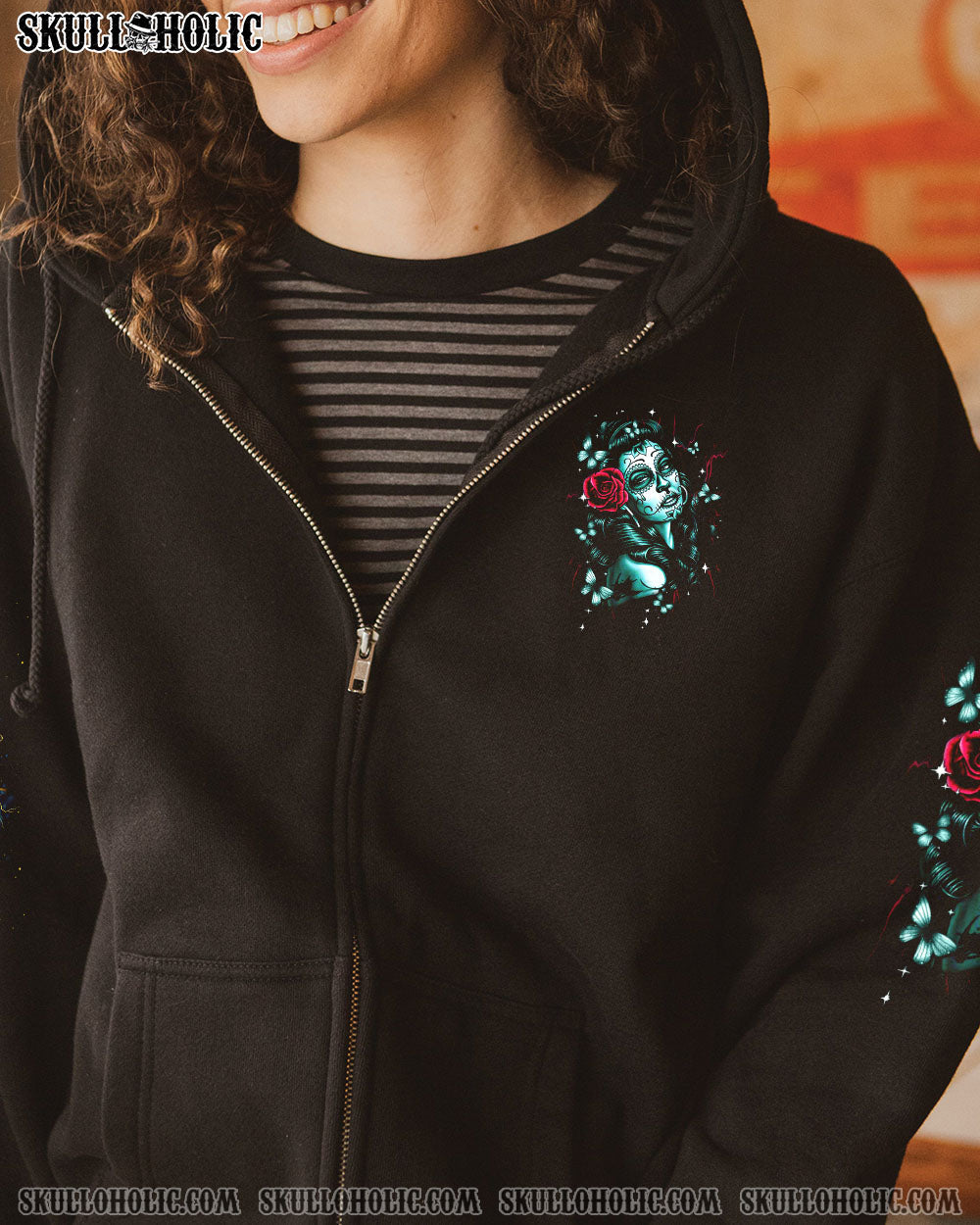 BLISSCORNERS THE GOOD GIRL IN ME GOT TIRED SKULL ALL OVER PRINT