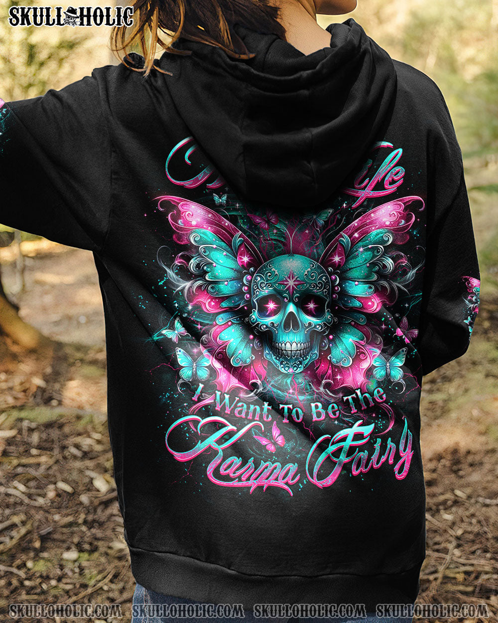 BLISSCORNERS KARMA FAIRY SKULL WINGS ALL OVER PRINT