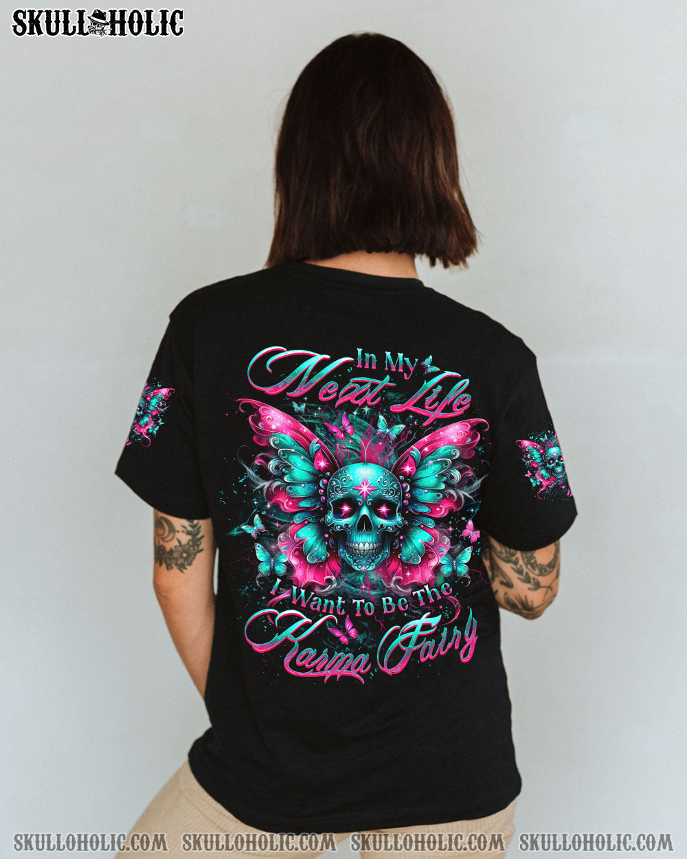 BLISSCORNERS KARMA FAIRY SKULL WINGS ALL OVER PRINT