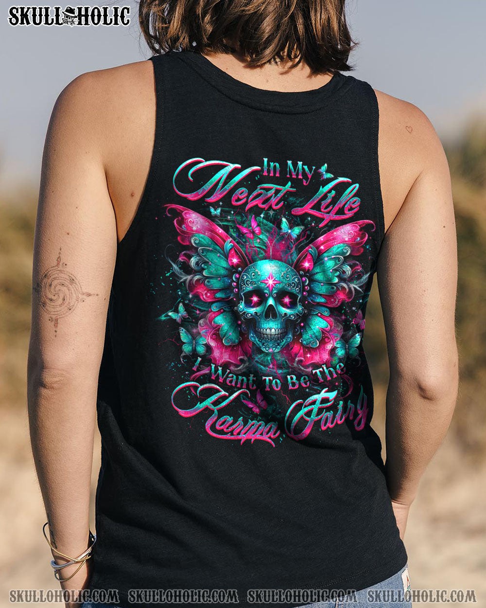 BLISSCORNERS KARMA FAIRY SKULL WINGS ALL OVER PRINT