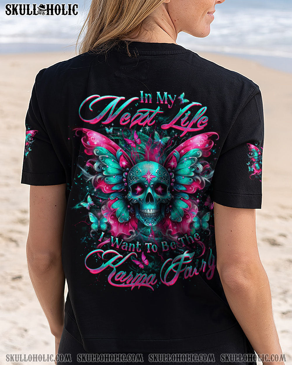 BLISSCORNERS KARMA FAIRY SKULL WINGS ALL OVER PRINT