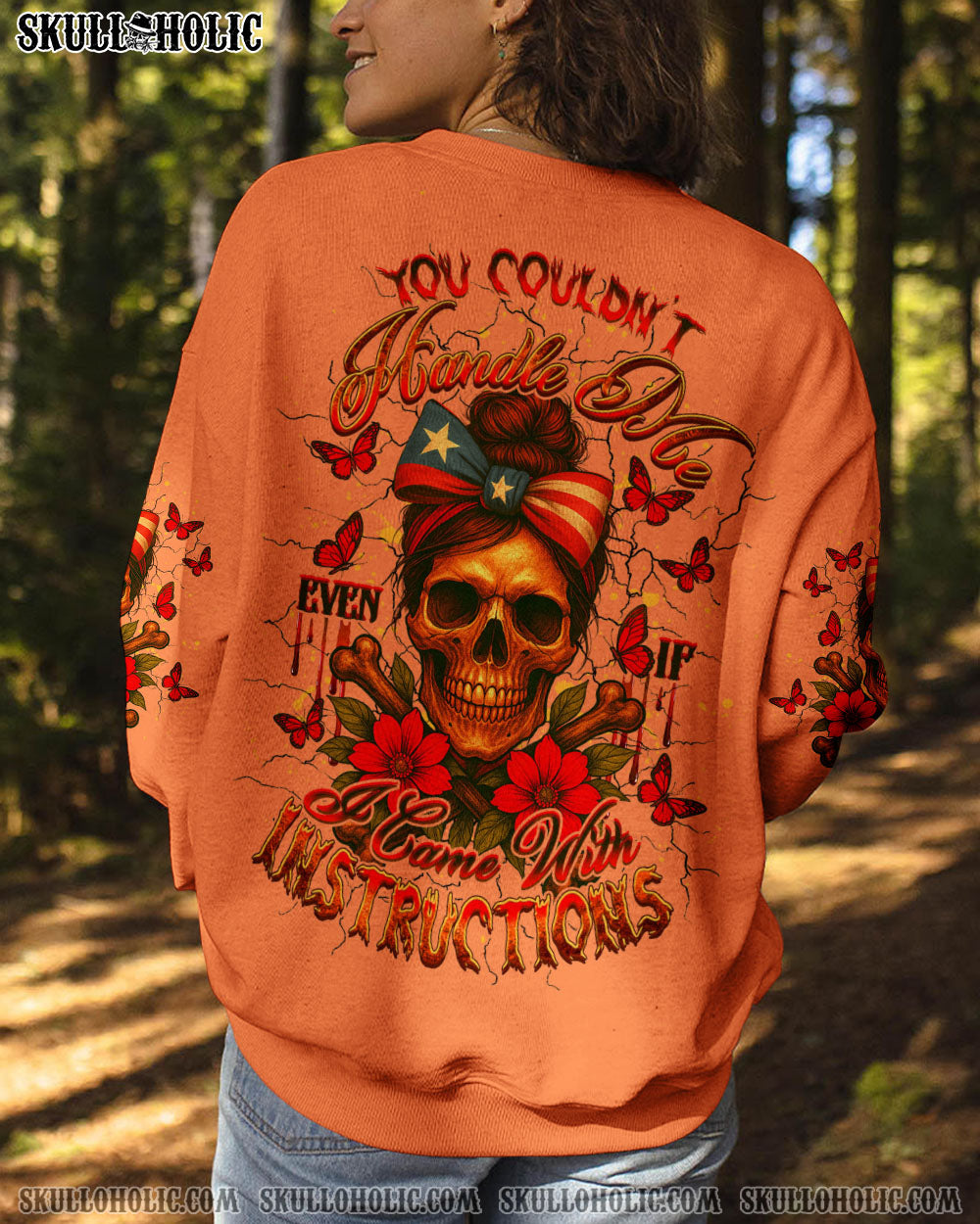 BLISSCORNERS THE GOOD GIRL IN ME MESSY BUN SKELETON ALL OVER PRINT