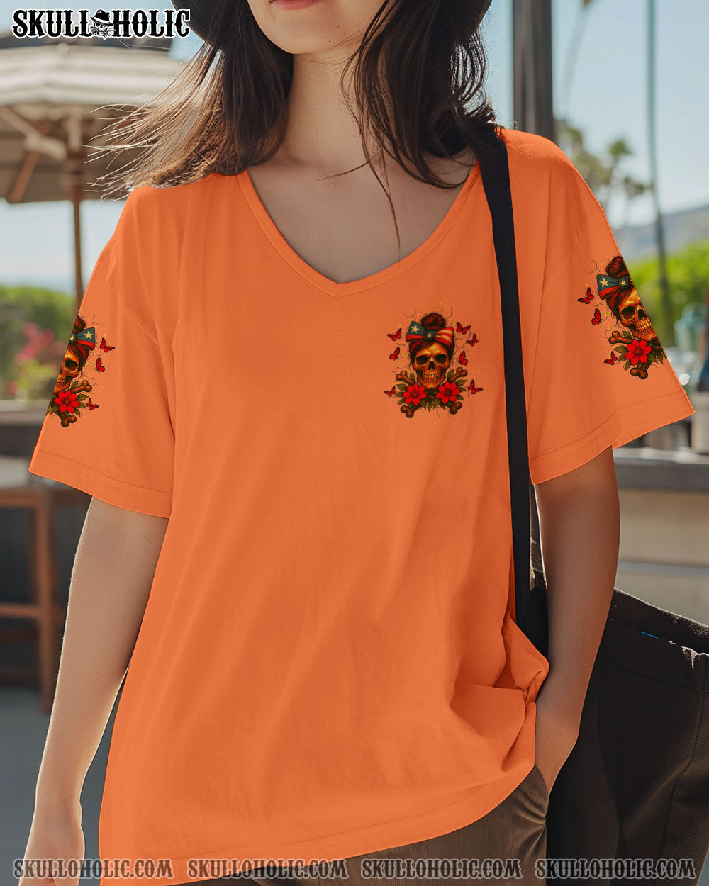 BLISSCORNERS THE GOOD GIRL IN ME MESSY BUN SKELETON ALL OVER PRINT