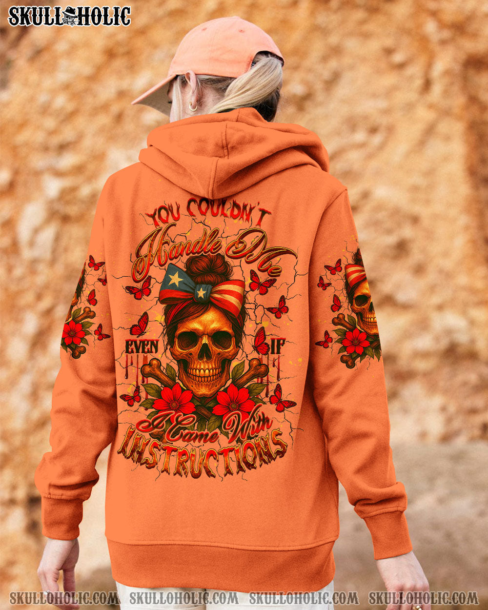 BLISSCORNERS THE GOOD GIRL IN ME MESSY BUN SKELETON ALL OVER PRINT