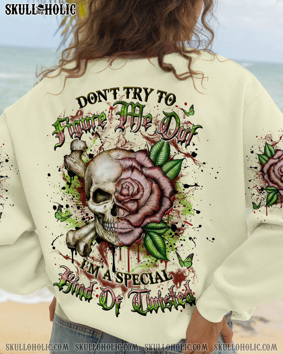 BLISSCORNERS DON'T TRY TO FIGURE ME OUT SKULL ALL OVER PRINT