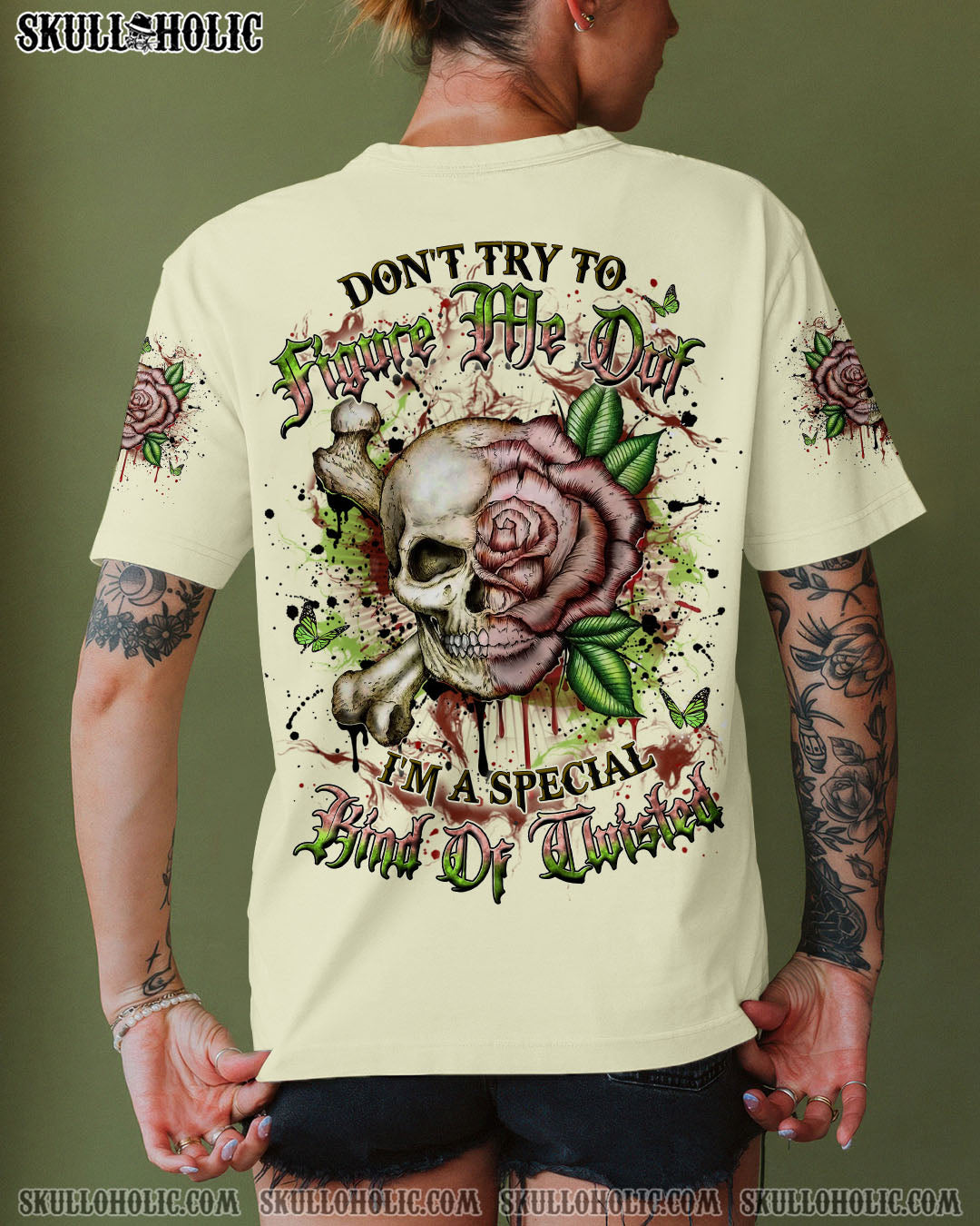 BLISSCORNERS DON'T TRY TO FIGURE ME OUT SKULL ALL OVER PRINT